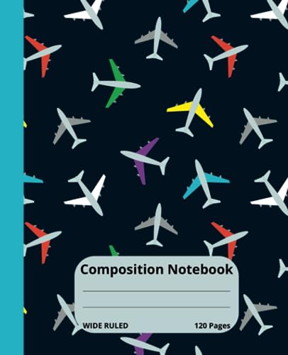 'There's Traffic in the Sky' Notebook: Wide Ruled, 120 Lined Pages