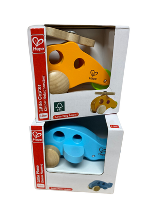 Special Hape 2-pack: The Little Wooden Plane + Little Copter