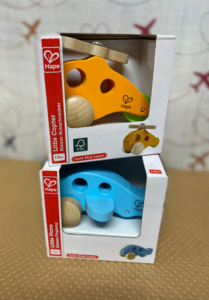 Special Hape 2-pack: The Little Wooden Plane + Little Copter