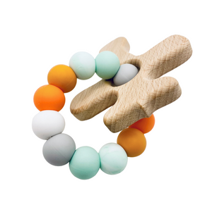 Wooden Airplane & Silicone Bead Teether